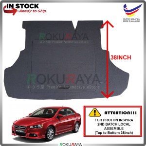 Proton Inspira CKD (2nd Gen) 2013-2015 (38 Inch) Custom Fit 15mm Rear Bonnet Spare Tyre Tire Tayar Cover Back Hard Board Papan (Carpet Wrapped)